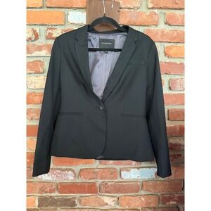 Banana Republic Womens Black Single Button Tailored Blazer Jacket Petite 4P